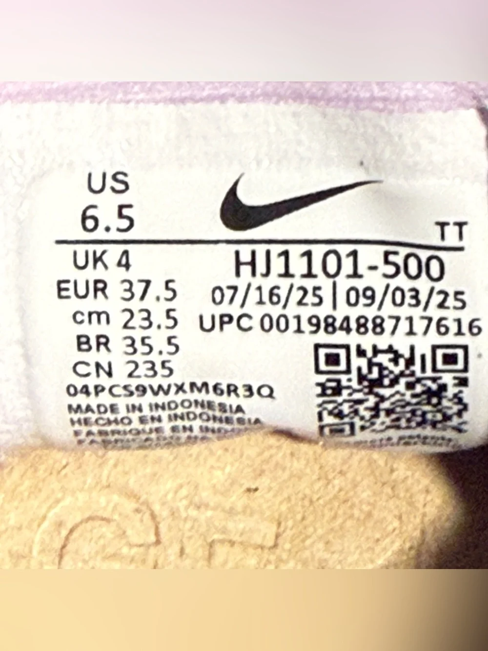Nike Women’s Running Shoes — Lavender with Black Swoosh and Pink Accents